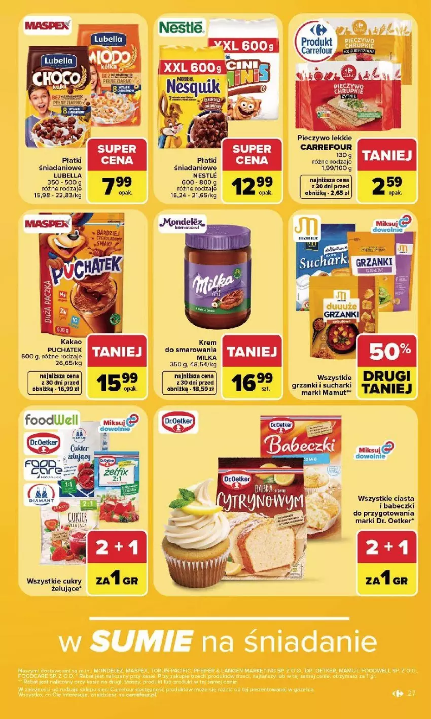 Gazetka promocyjna Carrefour - Gazetka Carrefour, Market w SUMIE najlpeszy, od poniedziałku - ważna 24.08 do 30.08.2026 - strona 29 - produkty: Bell, Bella, Danio, Dr. Oetker, Lubella, Milka, Piec, Pieczywo