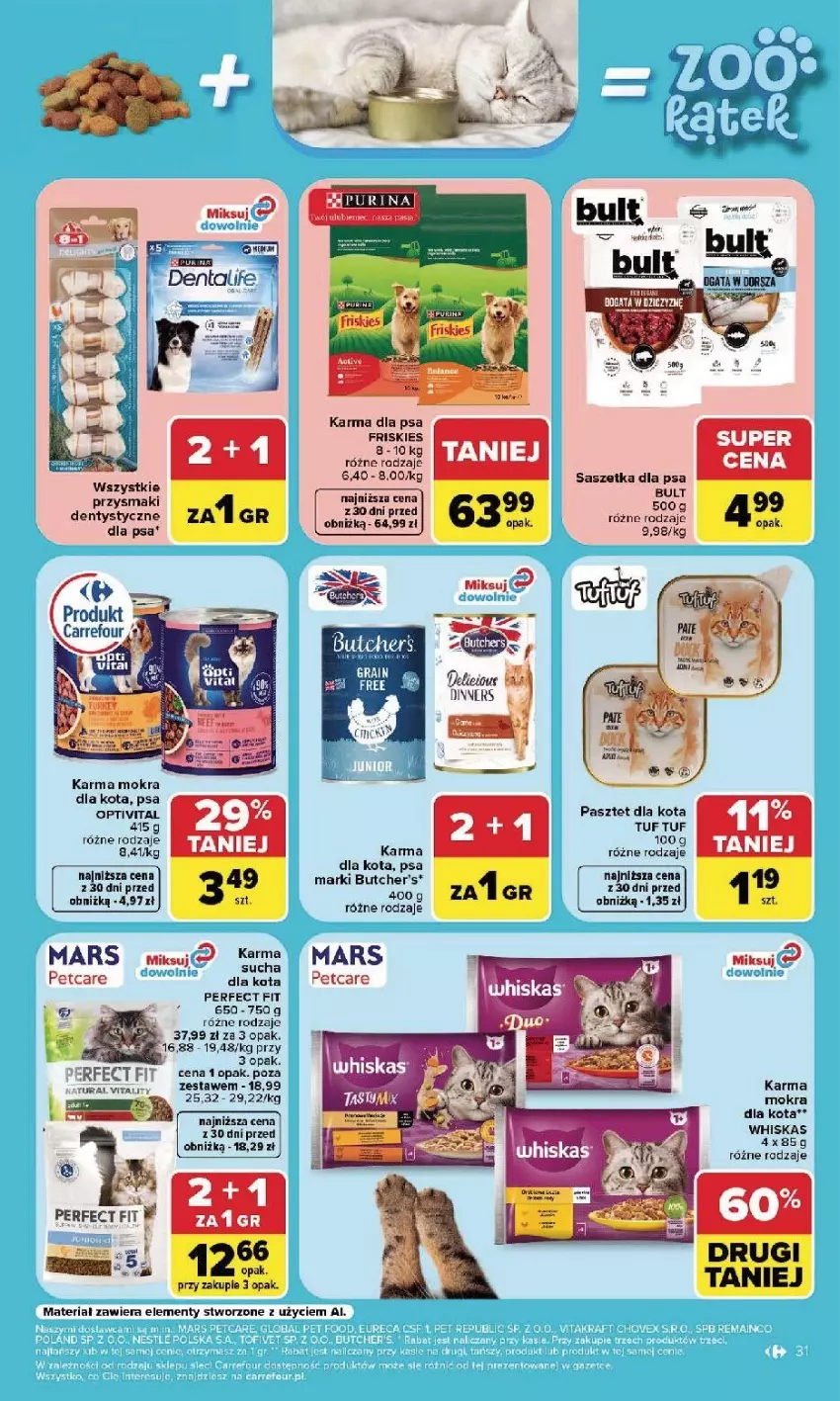 Gazetka promocyjna Carrefour - Gazetka Carrefour, Market w SUMIE najlpeszy, od poniedziałku - ważna 24.08 do 30.08.2026 - strona 33 - produkty: Friskies, Mars, Pasztet, Przysmaki, Whiskas