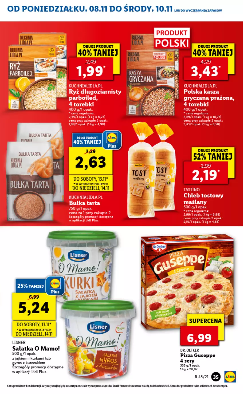 Gazetka promocyjna Lidl - GAZETKA - ważna 08.11 do 10.11.2021 - strona 35 - produkty: Bułka, Bułka tarta, Fa, Kuchnia, Kurczak, Lisner, Sałat, Sałatka, Tarta