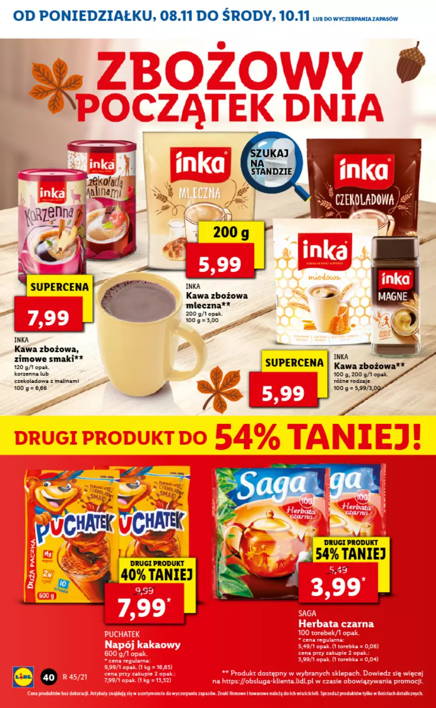 Gazetka promocyjna Lidl - GAZETKA - ważna 08.11 do 10.11.2021 - strona 40 - produkty: Inka, Kawa, Kawa zbożowa