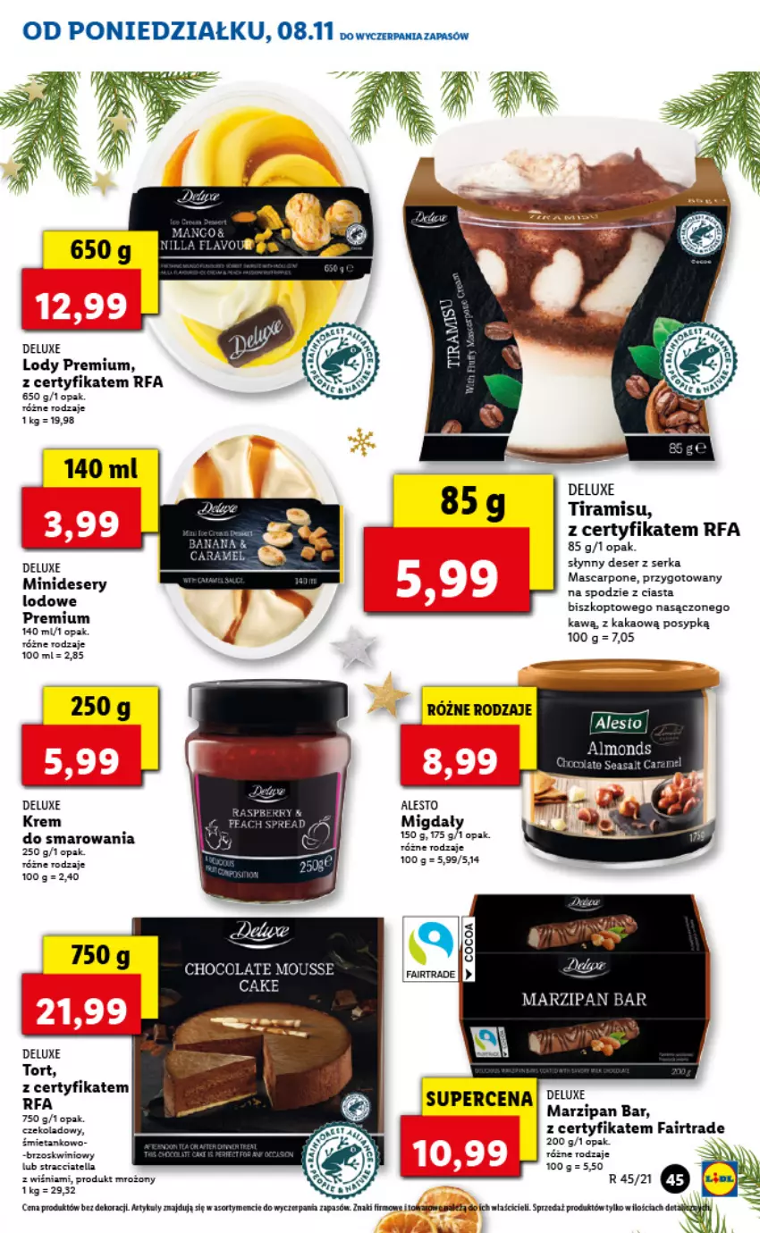 Gazetka promocyjna Lidl - GAZETKA - ważna 08.11 do 10.11.2021 - strona 45 - produkty: Deser, Fa, Kakao, Lody, Mascarpone, O nas, Ser