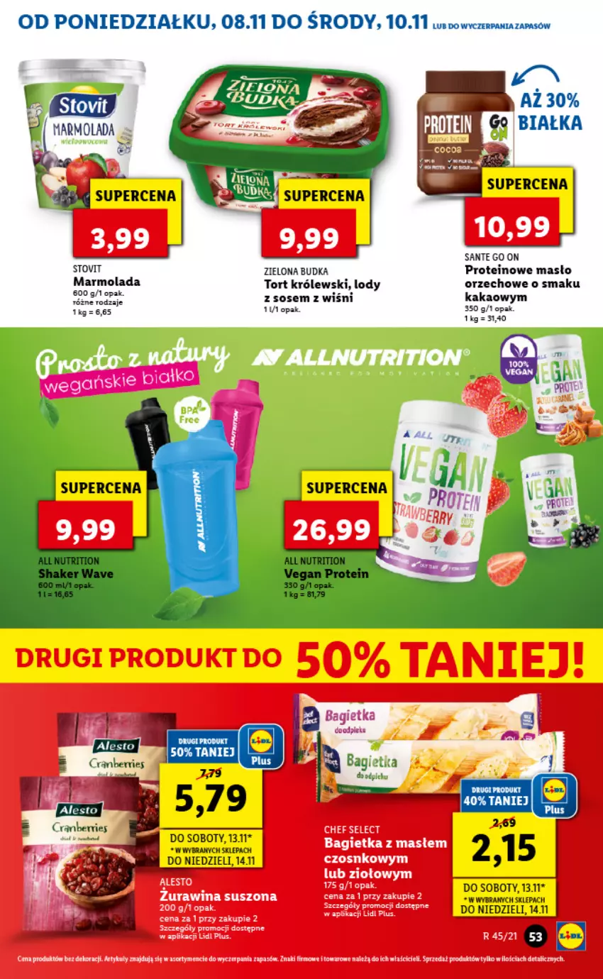 Gazetka promocyjna Lidl - GAZETKA - ważna 08.11 do 10.11.2021 - strona 53 - produkty: Bagietka, Brugi, HP, Kakao, Królewski, Lody, Marmolada, Masło, Mola, Sante, Sos, Zielona Budka