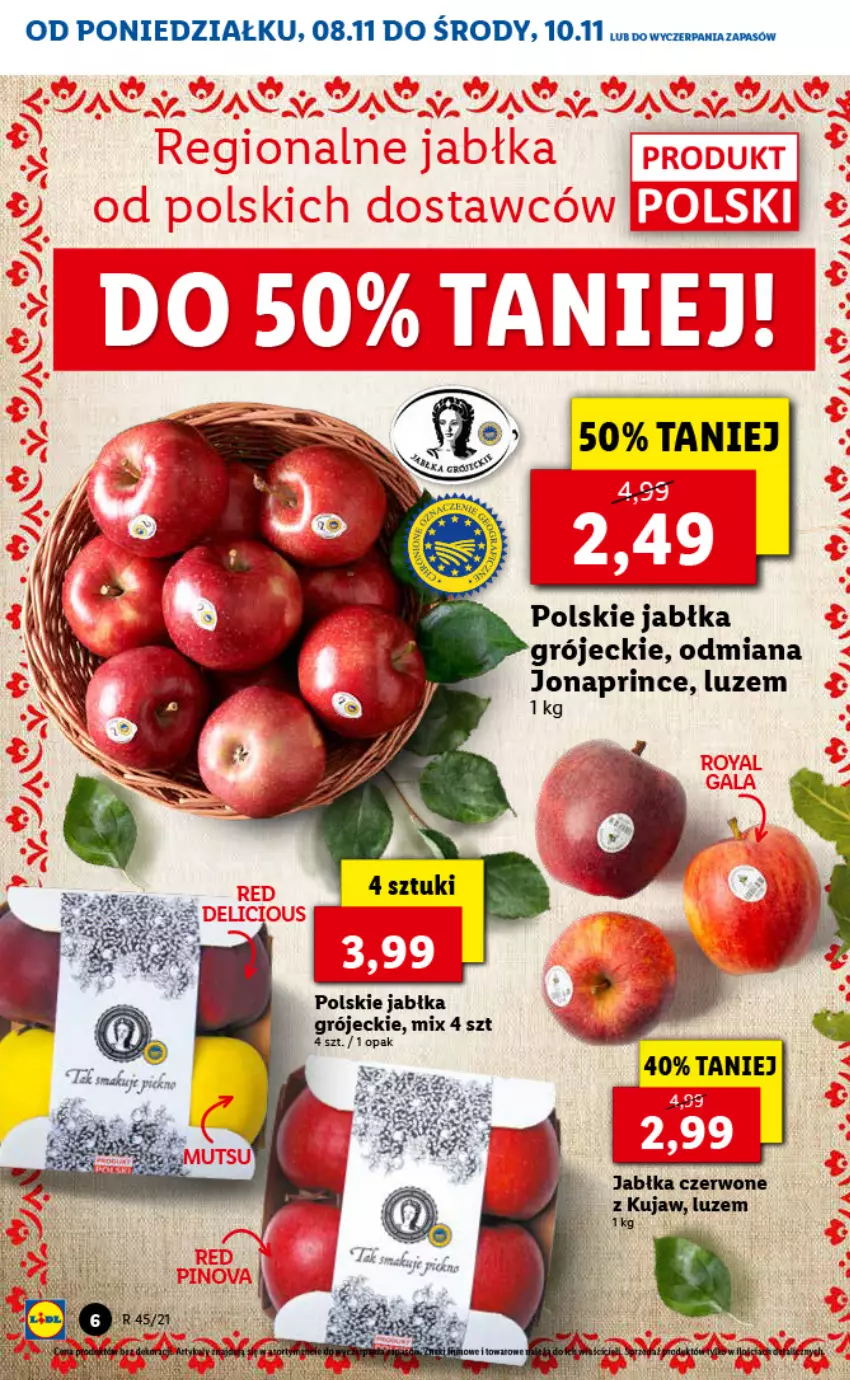 Gazetka promocyjna Lidl - GAZETKA - ważna 08.11 do 10.11.2021 - strona 6 - produkty: Jabłka