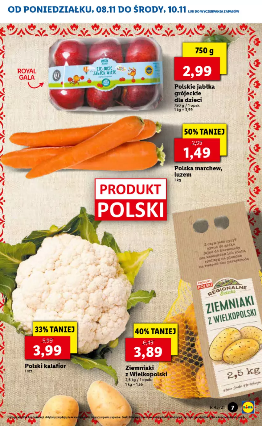 Gazetka promocyjna Lidl - GAZETKA - ważna 08.11 do 10.11.2021 - strona 7 - produkty: Dzieci, Jabłka, Ziemniaki