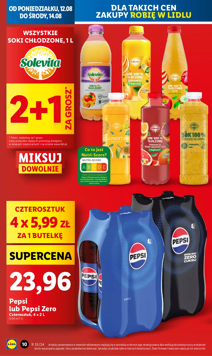 Gazetka promocyjna Lidl - GAZETKA - ważna 12.08 do 14.08.2024 - strona 12 - produkty: Pepsi, Sok, Wazon