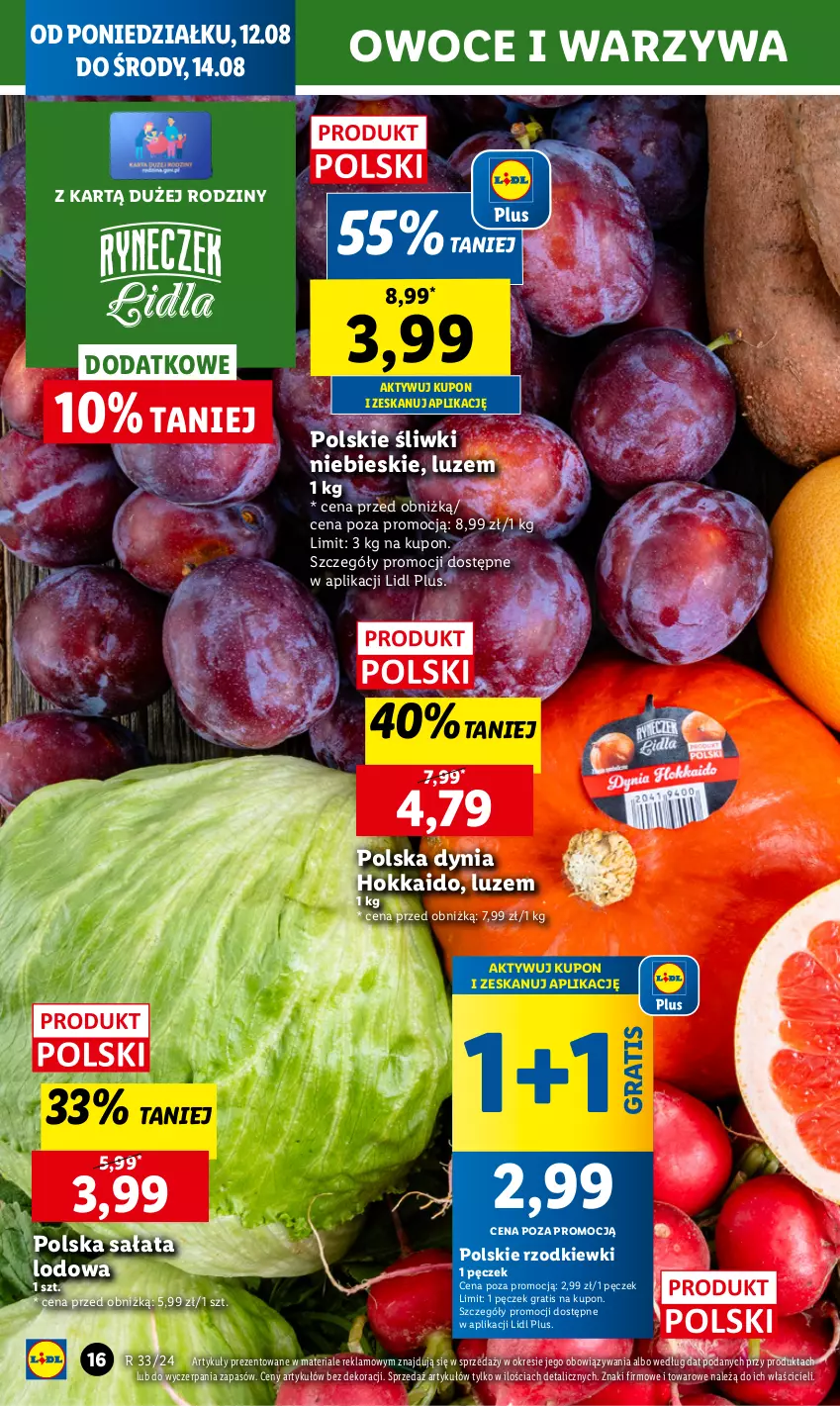 Gazetka promocyjna Lidl - GAZETKA - ważna 12.08 do 14.08.2024 - strona 22 - produkty: Chleb, Gra, Owoce, Sałat, Sałata lodowa, Ser, Warzywa