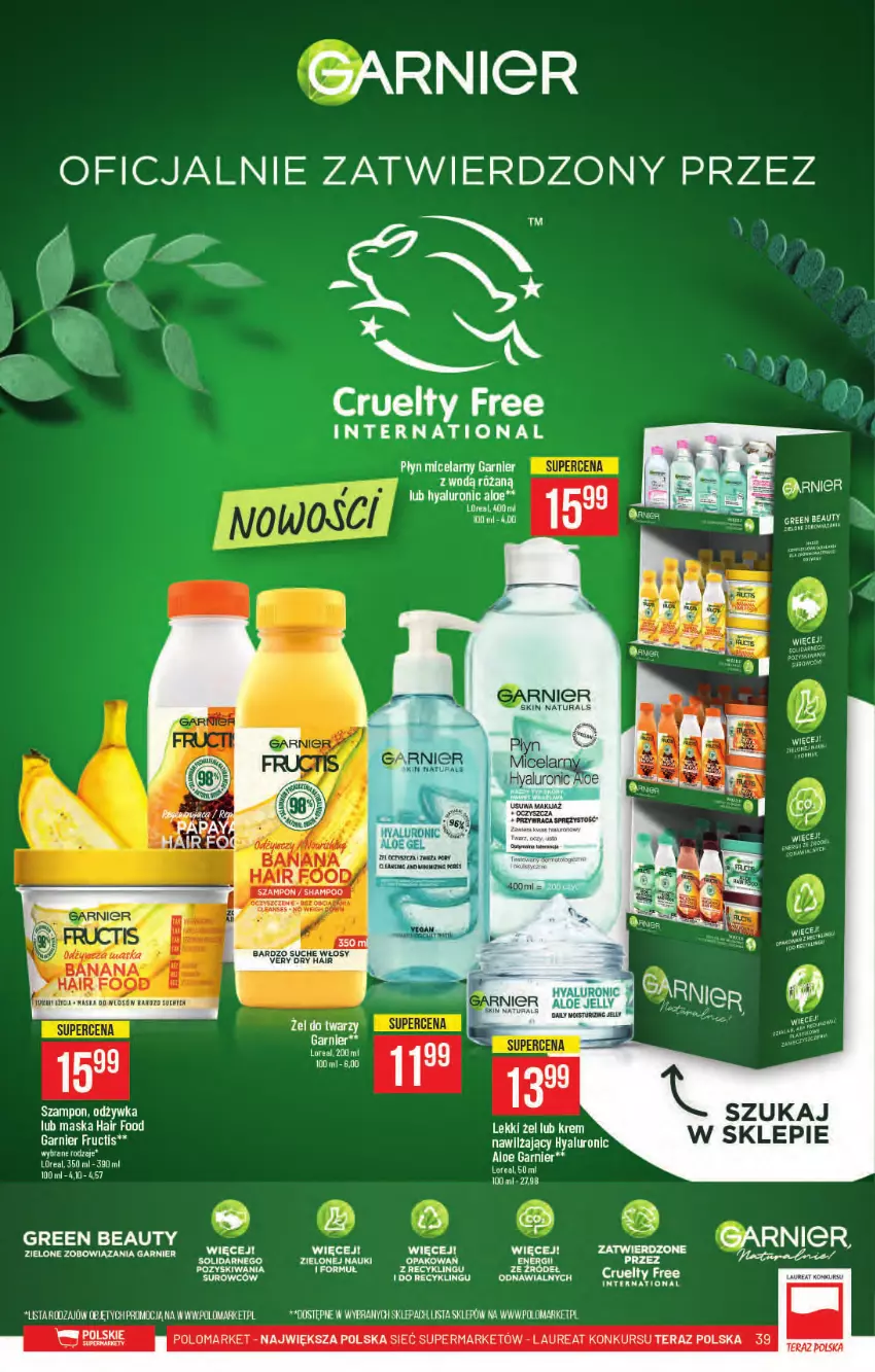 Gazetka promocyjna PoloMarket - Gazetka pomocyjna - ważna 06.10 do 12.10.2021 - strona 39 - produkty: AEG, Fa, Garnier, Laur, LG, Maska, Odżywka, Płyn micelarny, Róża, Szampon, Tera