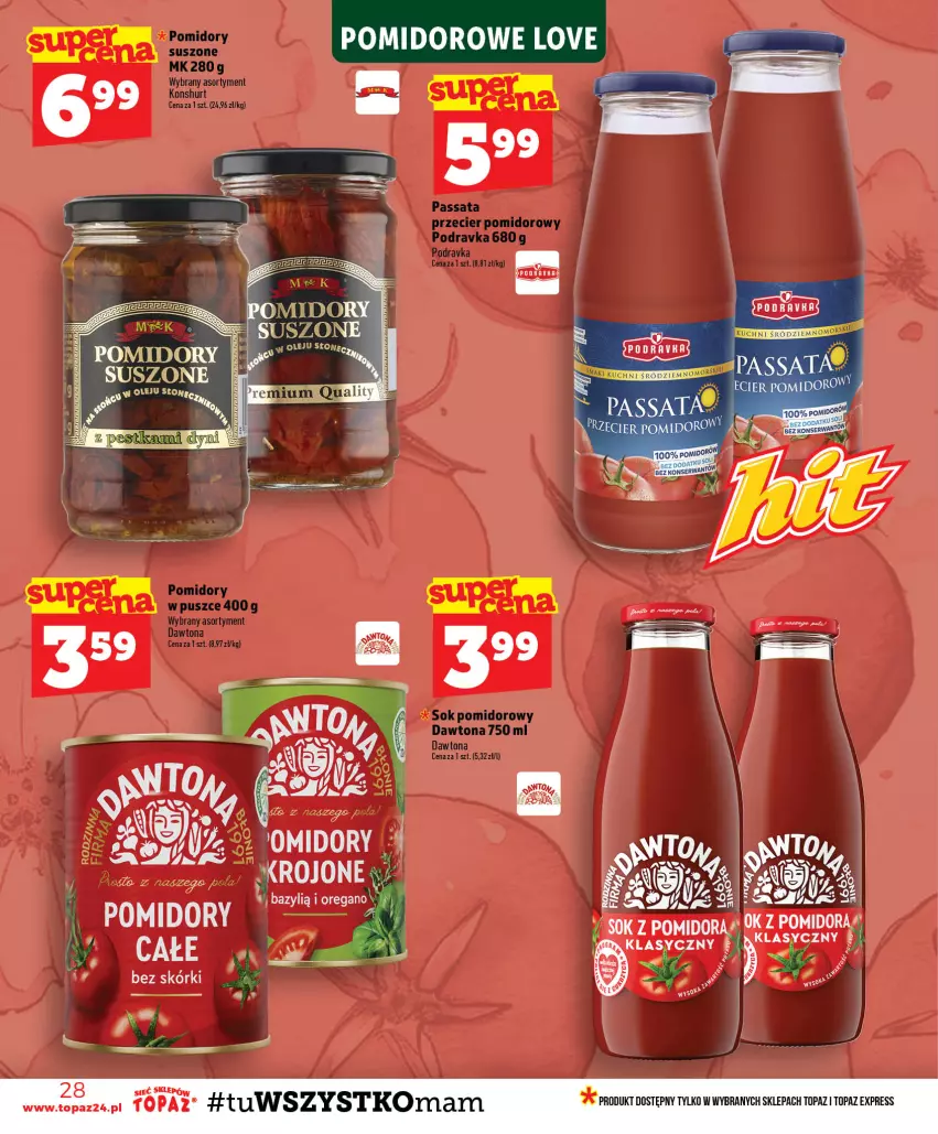 Gazetka promocyjna Topaz - Gazetka - ważna 30.07 do 05.08.2026 - strona 28 - produkty: Bazyl, Mop, Pomidory, Top