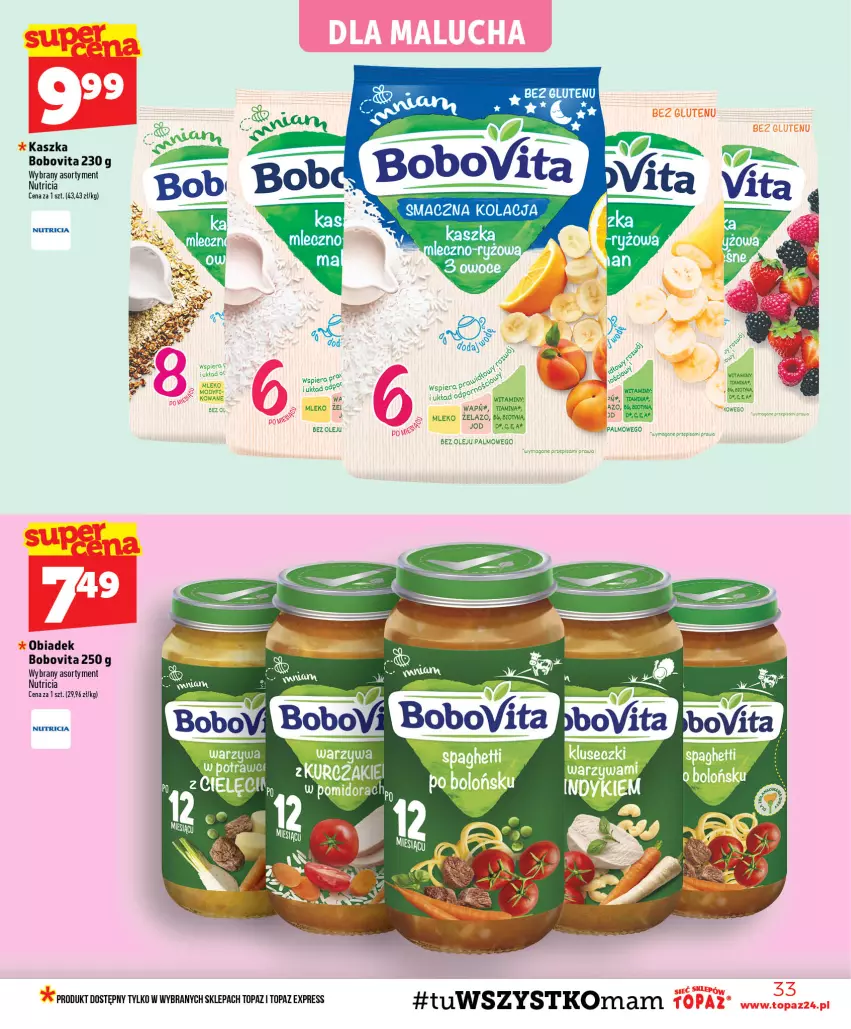 Gazetka promocyjna Topaz - Gazetka - ważna 30.07 do 05.08.2026 - strona 33 - produkty: BoboVita, Mleko, Olej, Top