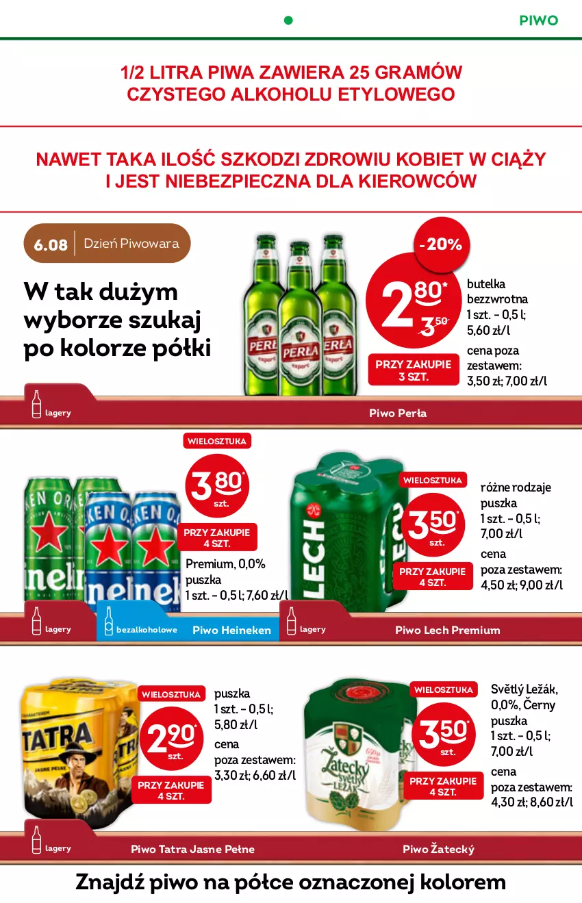 Gazetka promocyjna Żabka - ważna 10.08 do 16.08.2022 - strona 26 - produkty: Gra, Heineken, Lech Premium, Perła, Piec, Piwa, Piwo, Tatra