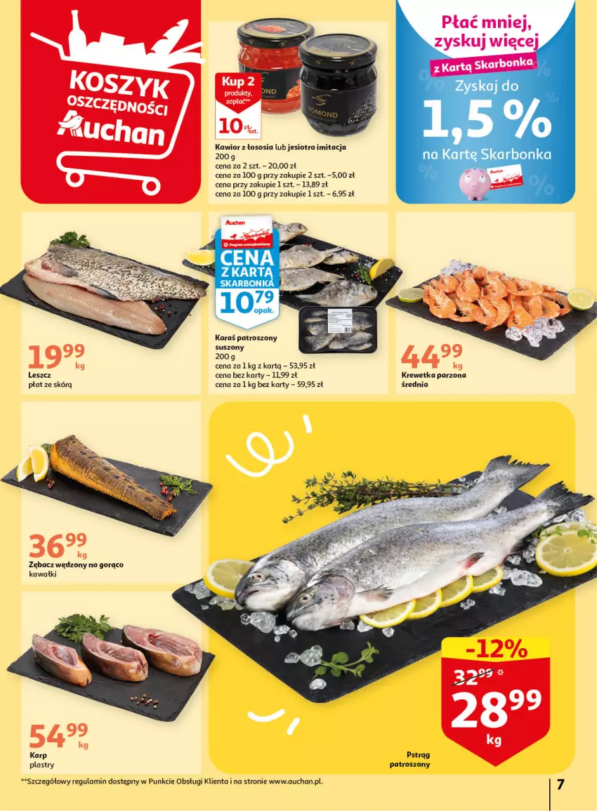 Gazetka promocyjna Auchan - Gazetka Wiosenne korzyści Hipermarket Auchan - ważna 20.04 do 26.04.2023 - strona 7 - produkty: Karp, Kawa, Kawior, Pstrąg, Sos