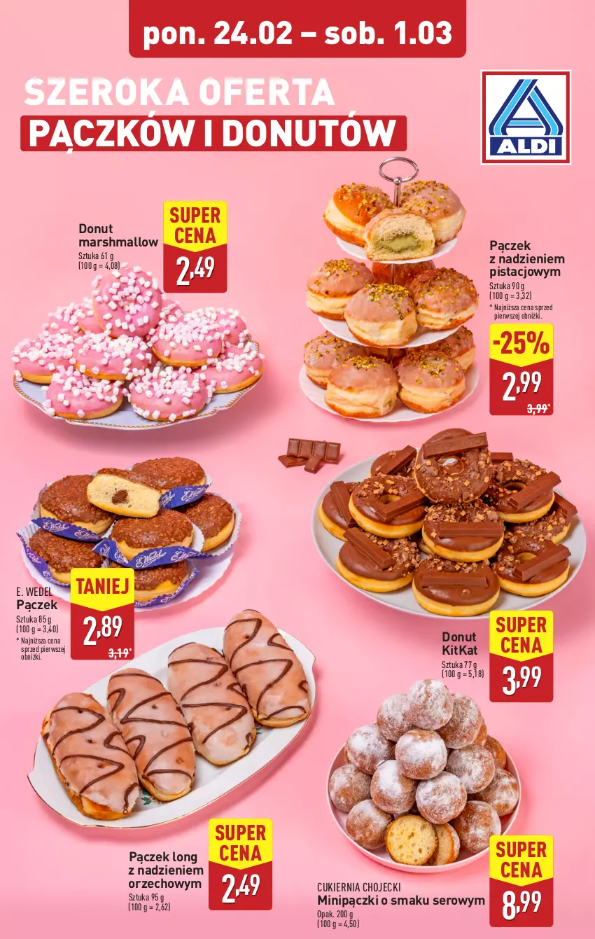 Gazetka promocyjna Aldi - Pełna oferta - ważna 24.02 do 01.03.2025 - strona 13 - produkty: Cukier, Donut, E. Wedel, Mars, Pączek, Ser