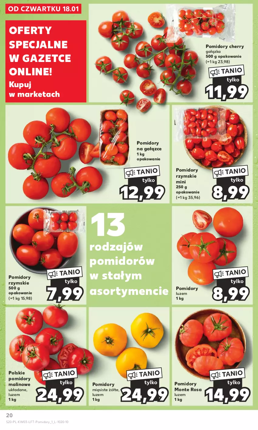 Gazetka promocyjna Kaufland - Gazetka tygodnia - ważna 18.01 do 24.01.2024 - strona 20 - produkty: Monte, Pomidory