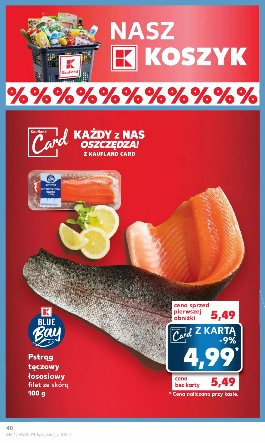 Gazetka promocyjna Kaufland - Gazetka tygodnia - ważna 18.01 do 24.01.2024 - strona 40 - produkty: Kosz, Pstrąg, Pstrąg tęczowy, Ryba, Sos