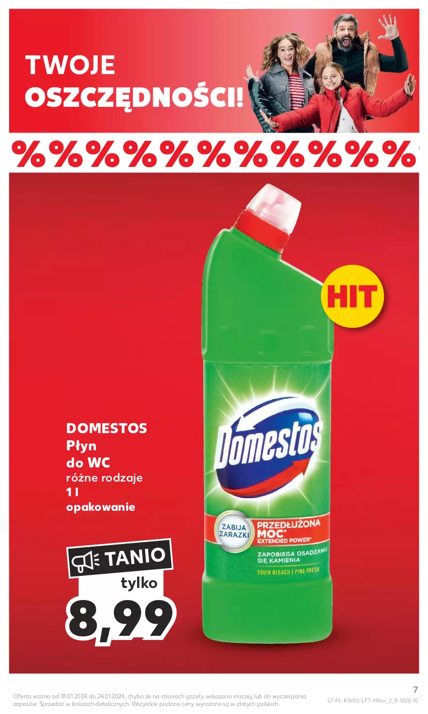 Gazetka promocyjna Kaufland - Gazetka tygodnia - ważna 18.01 do 24.01.2024 - strona 7 - produkty: Domestos, Milka, Płyn do wc