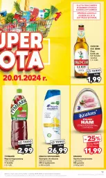 Gazetka promocyjna Kaufland - Gazetka tygodnia - Gazetka - ważna od 24.01 do 24.01.2024 - strona 15 - produkty: Piwa, Piwo, Krakus, Ser, Koc, Gra, Szynka konserwowa, Szynka, Tymbark, Szampon, Napój niegazowany, Okocim, Gala, Napój