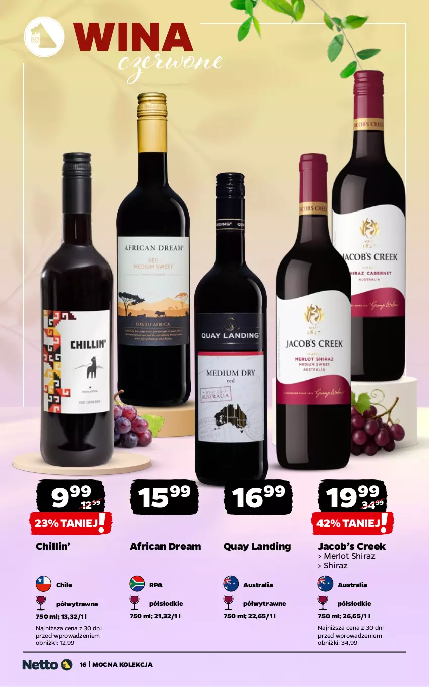Gazetka promocyjna Netto - Alkohole - Mocne - ważna 08.06 do 20.06.2026 - strona 16 - produkty: Merlot, Shiraz