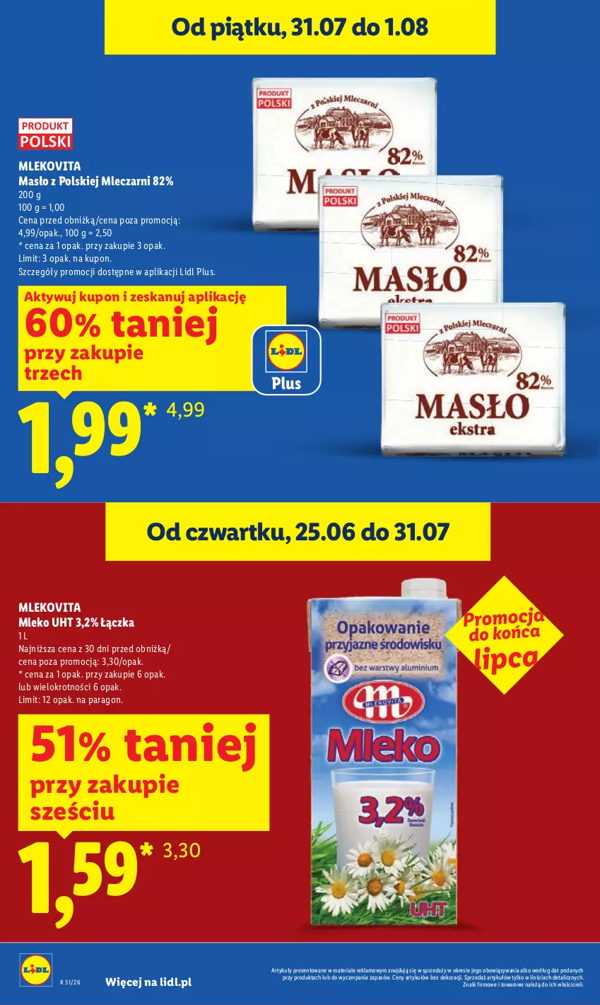 Gazetka promocyjna Lidl - Gazetka ważna od 30.07. do 01.08. - ważna 30.07 do 01.08.2026 - strona 10 - produkty: Masło, Mleko, Mlekovita