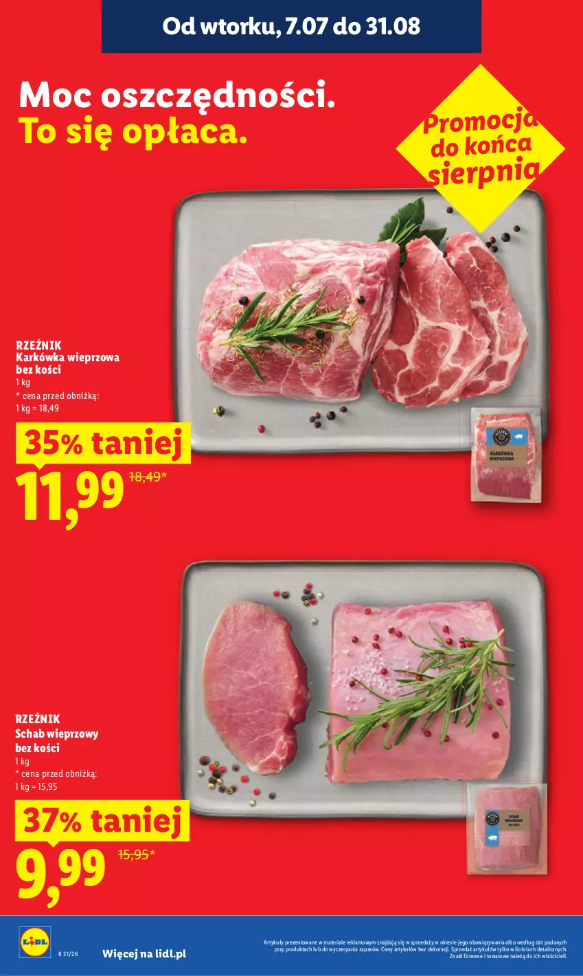 Gazetka promocyjna Lidl - Gazetka ważna od 30.07. do 01.08. - ważna 30.07 do 01.08.2026 - strona 16 - produkty: Karkówka wieprzowa, Schab wieprzowy