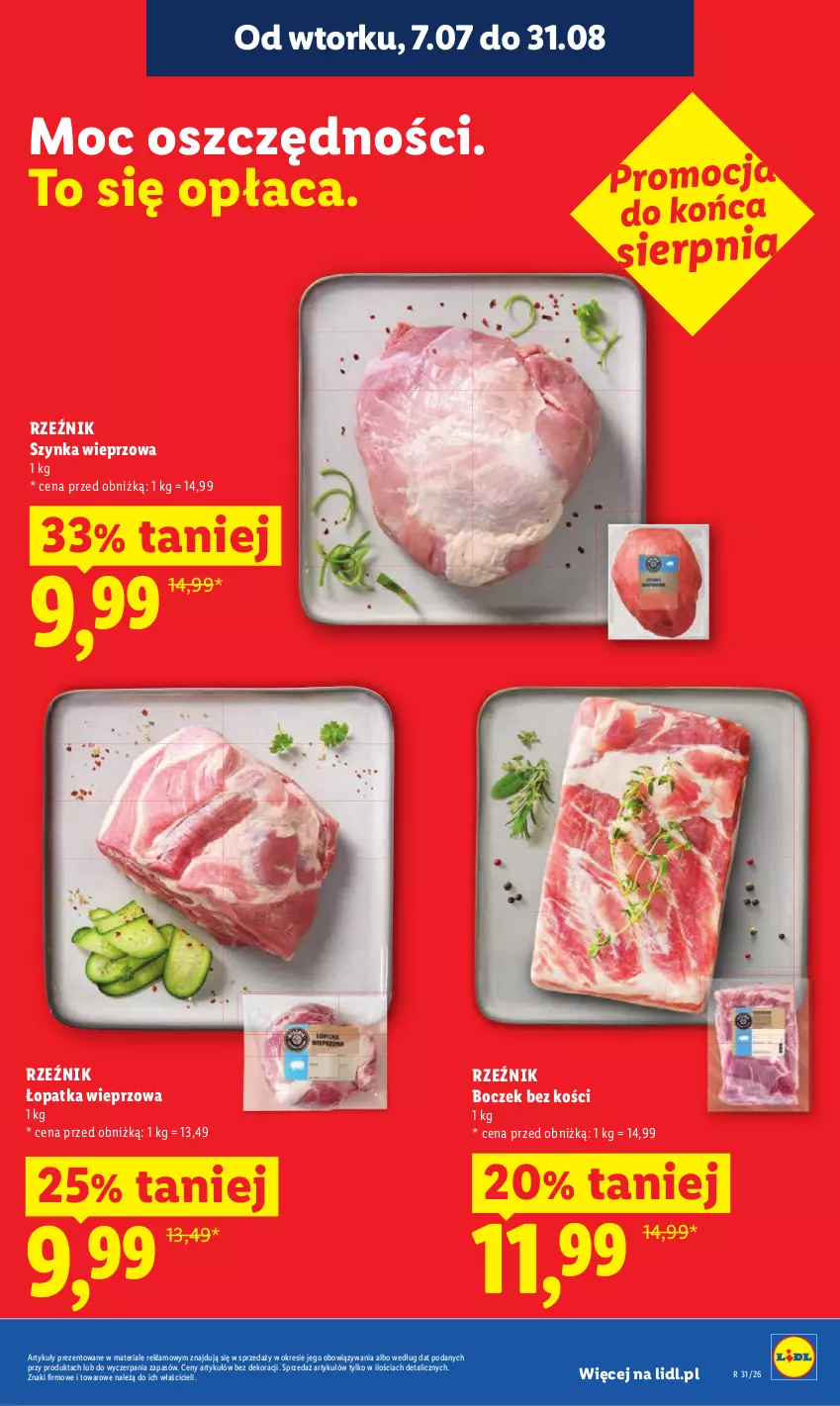 Gazetka promocyjna Lidl - Gazetka ważna od 30.07. do 01.08. - ważna 30.07 do 01.08.2026 - strona 17 - produkty: Boczek, Boczek bez kości, Szynka, Szynka wieprzowa