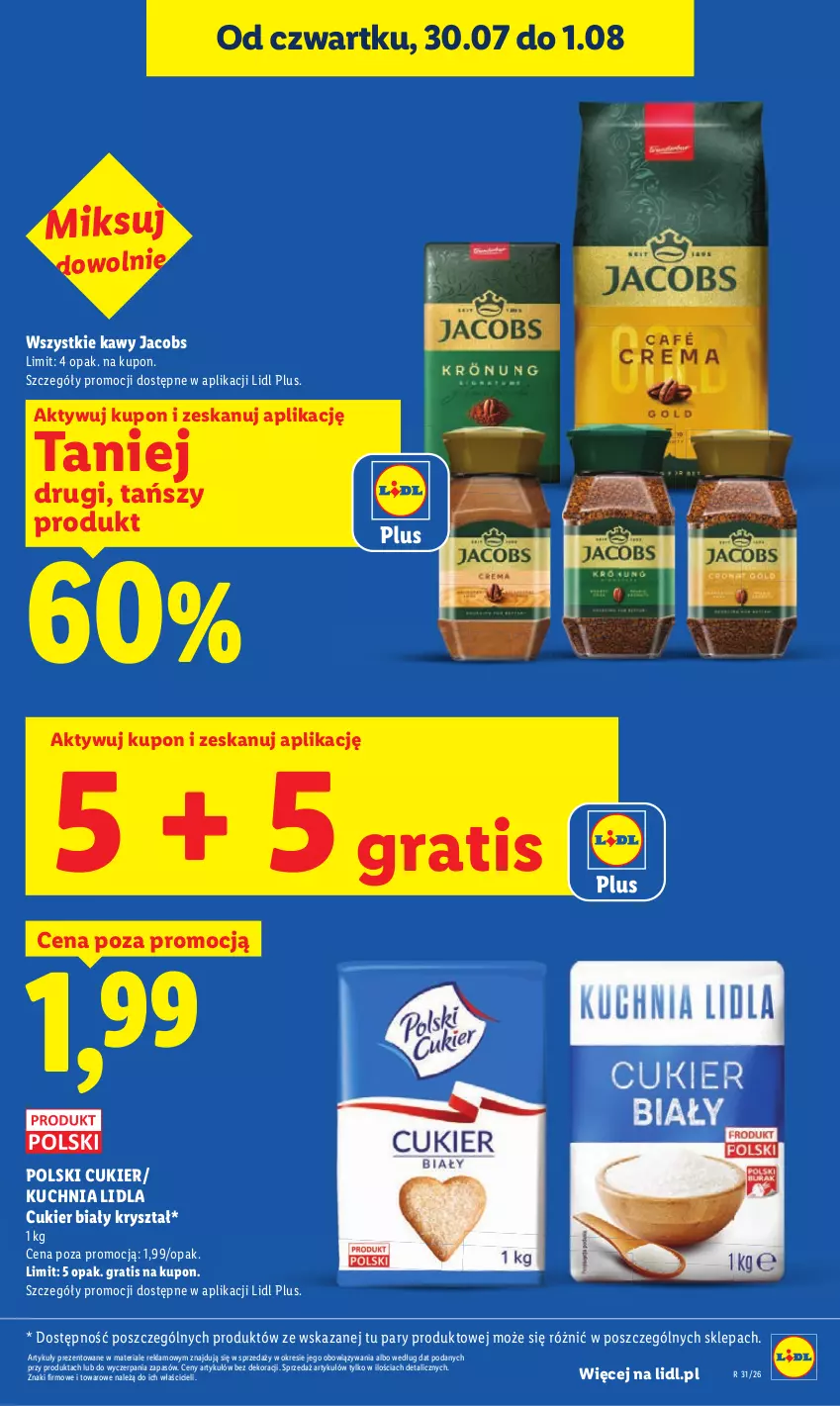 Gazetka promocyjna Lidl - Gazetka ważna od 30.07. do 01.08. - ważna 30.07 do 01.08.2026 - strona 21 - produkty: Cukier, Gra, Jacobs, Kuchnia