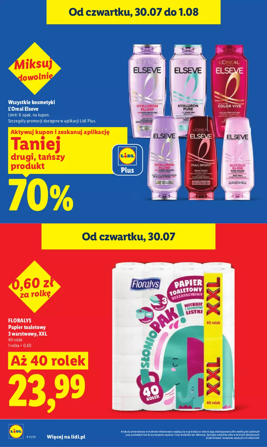 Gazetka promocyjna Lidl - Gazetka ważna od 30.07. do 01.08. - ważna 30.07 do 01.08.2026 - strona 30 - produkty: Elseve, Flora, Papier, Papier toaletowy