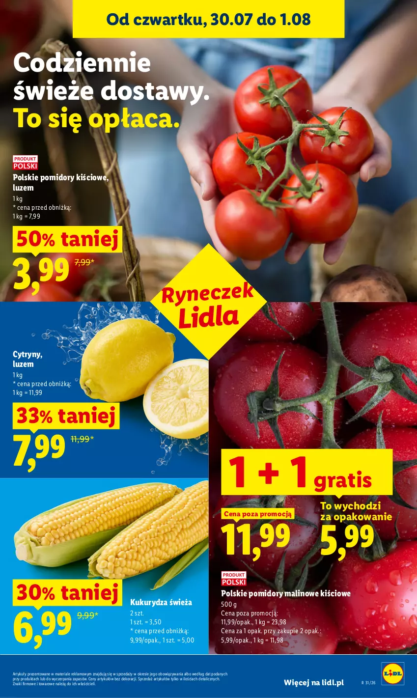 Gazetka promocyjna Lidl - Gazetka ważna od 30.07. do 01.08. - ważna 30.07 do 01.08.2026 - strona 49 - produkty: Cytryny, Gra, Kukurydza, Pomidory