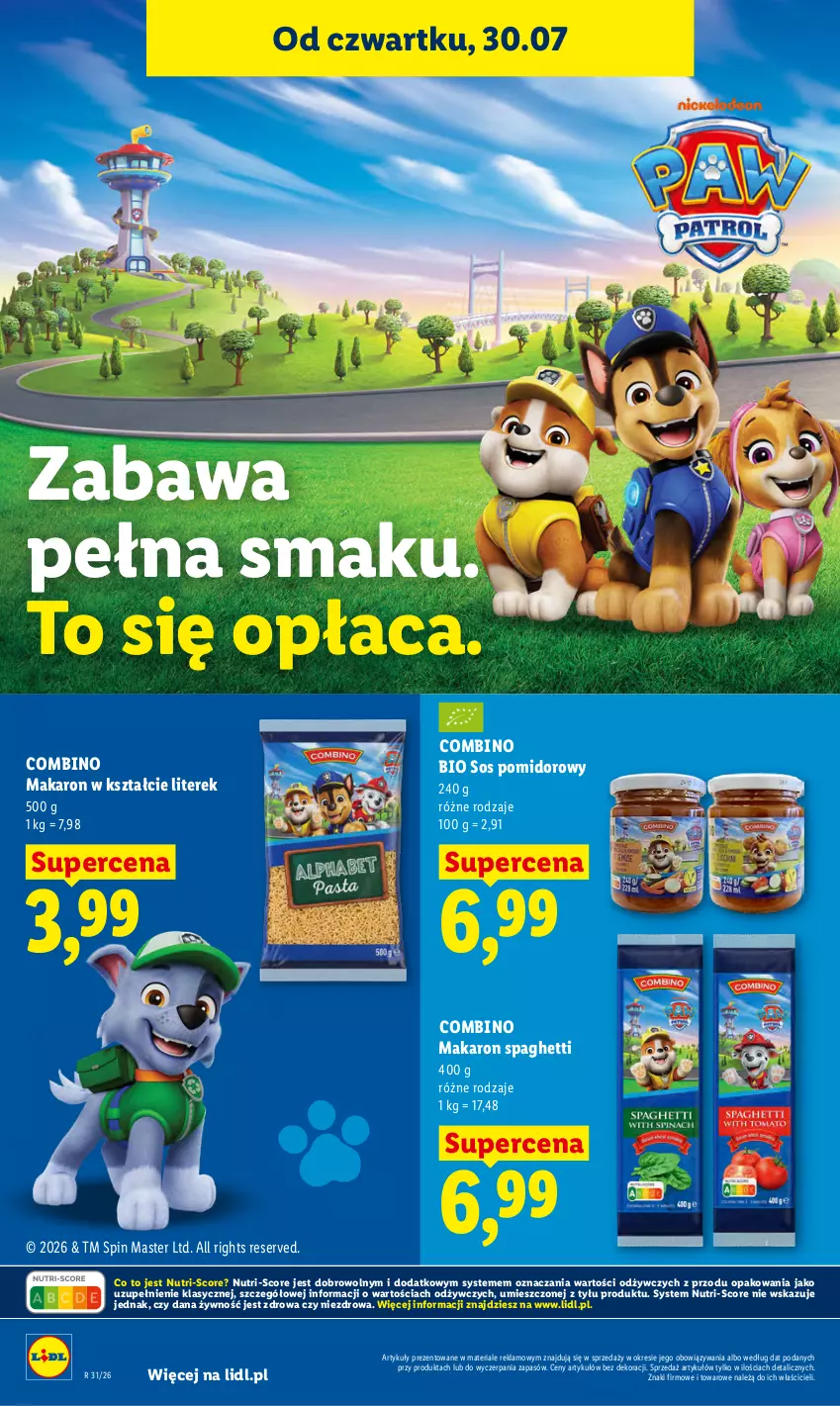 Gazetka promocyjna Lidl - Gazetka ważna od 30.07. do 01.08. - ważna 30.07 do 01.08.2026 - strona 54 - produkty: Makaron, Ser, Sos, Sos pomidorowy, Spaghetti