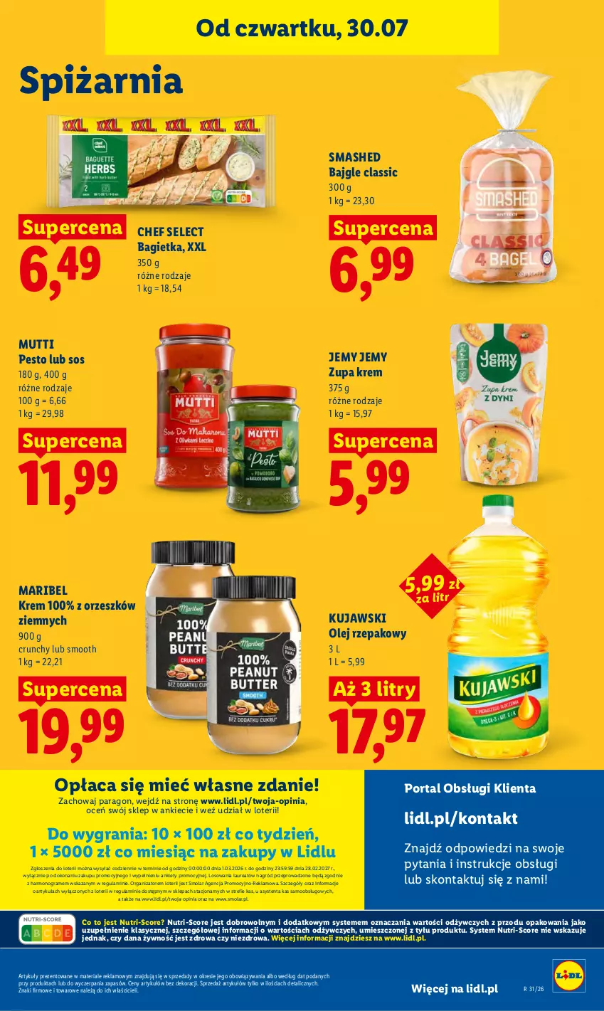 Gazetka promocyjna Lidl - Gazetka ważna od 30.07. do 01.08. - ważna 30.07 do 01.08.2026 - strona 71 - produkty: Bagietka, Bajgle, Gra, Kujawski, Laur, Mola, Olej, Olej rzepakowy, Pesto, Por, Portal, Sos, Zupa