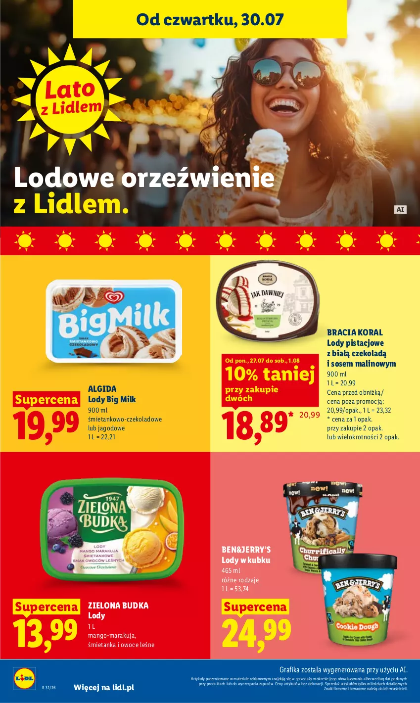 Gazetka promocyjna Lidl - Gazetka ważna od 30.07. do 01.08. - ważna 30.07 do 01.08.2026 - strona 72 - produkty: Algida, Big Milk, Gra, Grafika, LG, Lody, Mango, Owoce, Sos, Zielona Budka
