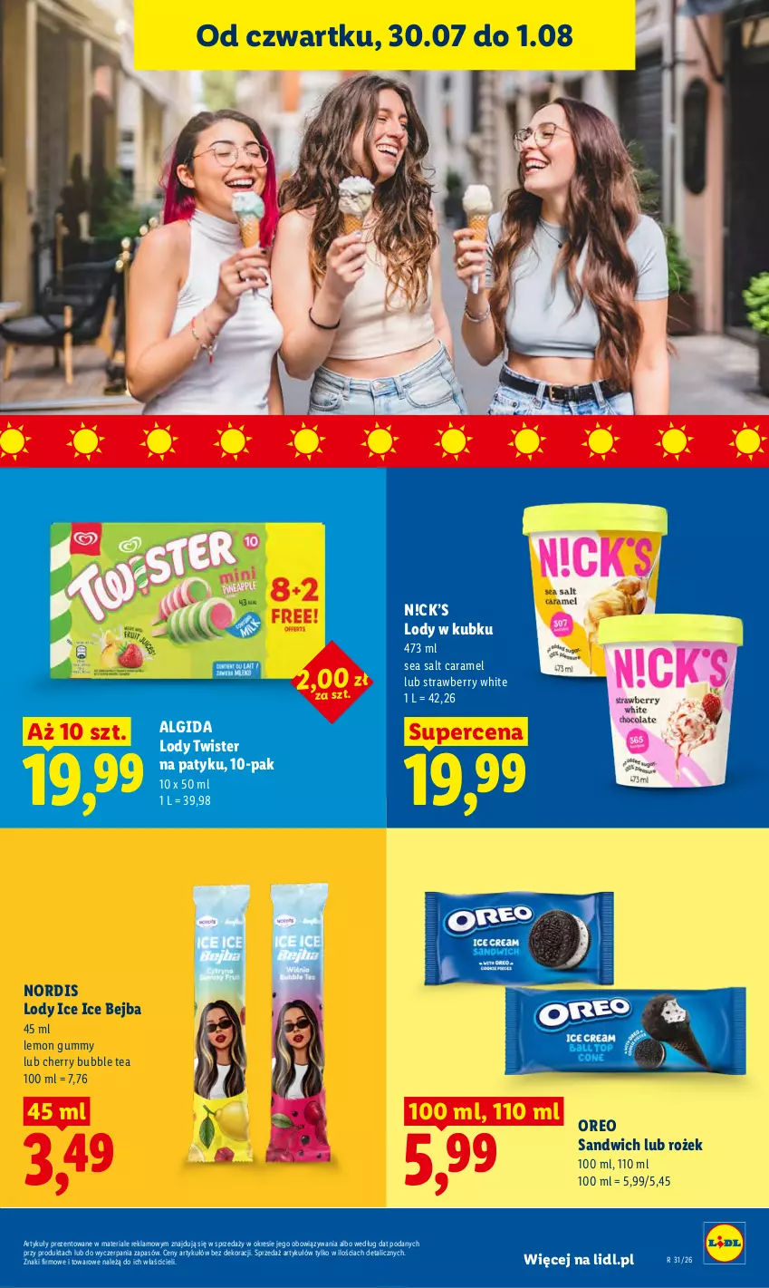 Gazetka promocyjna Lidl - Gazetka ważna od 30.07. do 01.08. - ważna 30.07 do 01.08.2026 - strona 73 - produkty: Algida, LG, Lody, Oreo