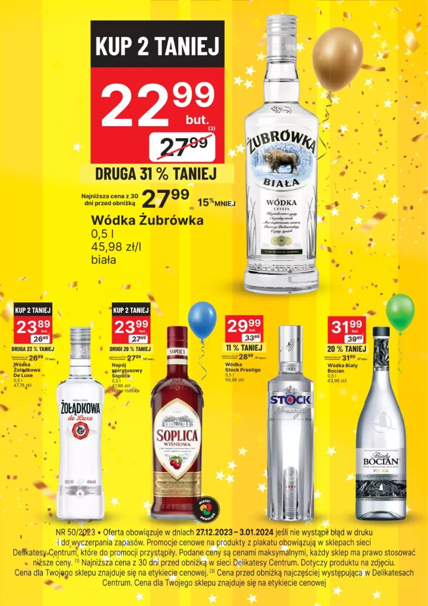 Gazetka promocyjna Delikatesy Centrum - Folder alkoholowy DC50 - ważna 27.12.2023 do 03.01.2024 - strona 1 - produkty: Napój, Rum, Wódka