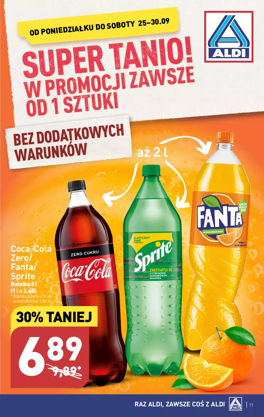 Gazetka promocyjna Aldi - Pełna oferta - ważna 25.09 do 30.09.2023 - strona 11 - produkty: Coca-Cola, Fa, Fanta, Sprite