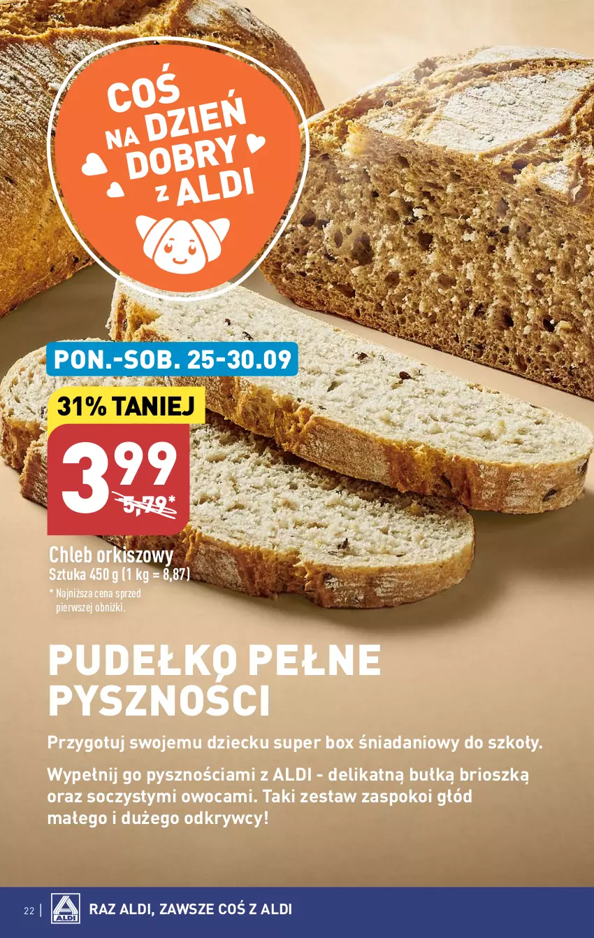 Gazetka promocyjna Aldi - Pełna oferta - ważna 25.09 do 30.09.2023 - strona 22 - produkty: Chleb, Danio, Pudełko