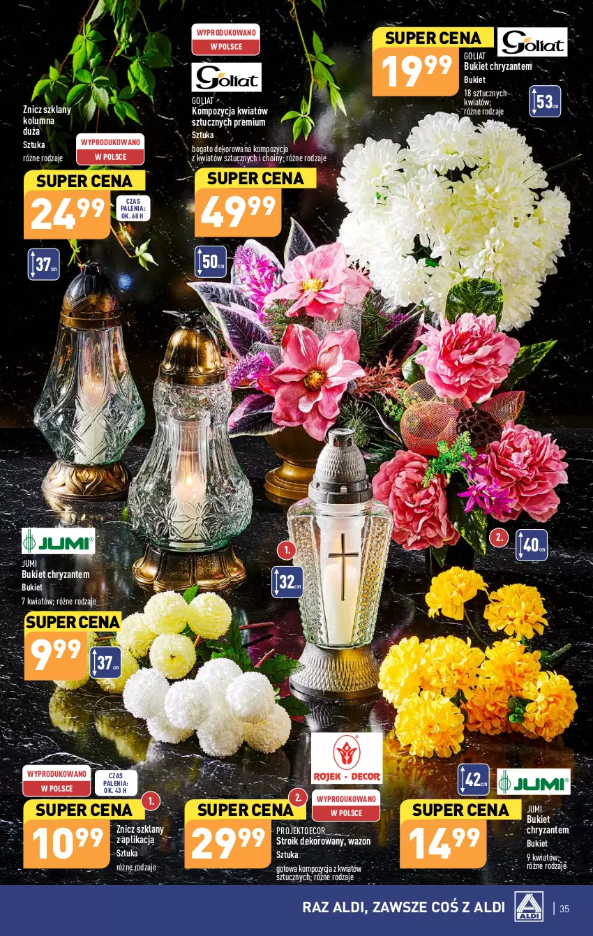 Gazetka promocyjna Aldi - Pełna oferta - ważna 25.09 do 30.09.2023 - strona 35 - produkty: Bukiet, Wazon, Znicz