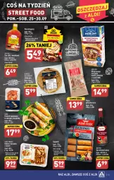 Gazetka promocyjna Aldi - Pełna oferta - Gazetka - ważna od 30.09 do 30.09.2023 - strona 13 - produkty: Kurczak, Sajgonki, Sos, Kebab z kurczaka, Wieprzowina, Morliny, Krewetki, Chleb, Kebab