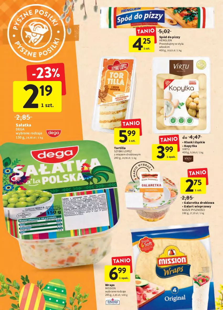 Gazetka promocyjna Intermarche - Świąteczne sprzątanie - ważna 31.03 do 06.04.2022 - strona 20 - produkty: Dega, Gala, Galaretka, Kopytka, Sałat, Sałatka, Spód do pizzy, Tortilla, Virtu