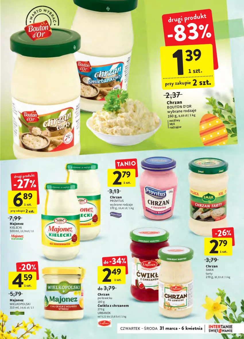 Gazetka promocyjna Intermarche - Świąteczne sprzątanie - ważna 31.03 do 06.04.2022 - strona 7 - produkty: Chrzan, Majonez