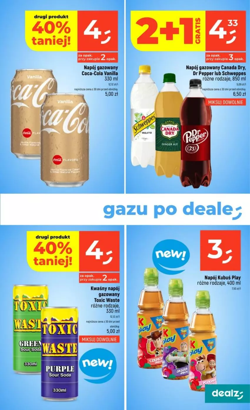 Gazetka promocyjna Dealz - NOWA GAZETKA - ważna 15.10 do 21.10.2026 - strona 27 - produkty: Coca-Cola, Gra, Kubuś, Napój, Napój gazowany, Schweppes