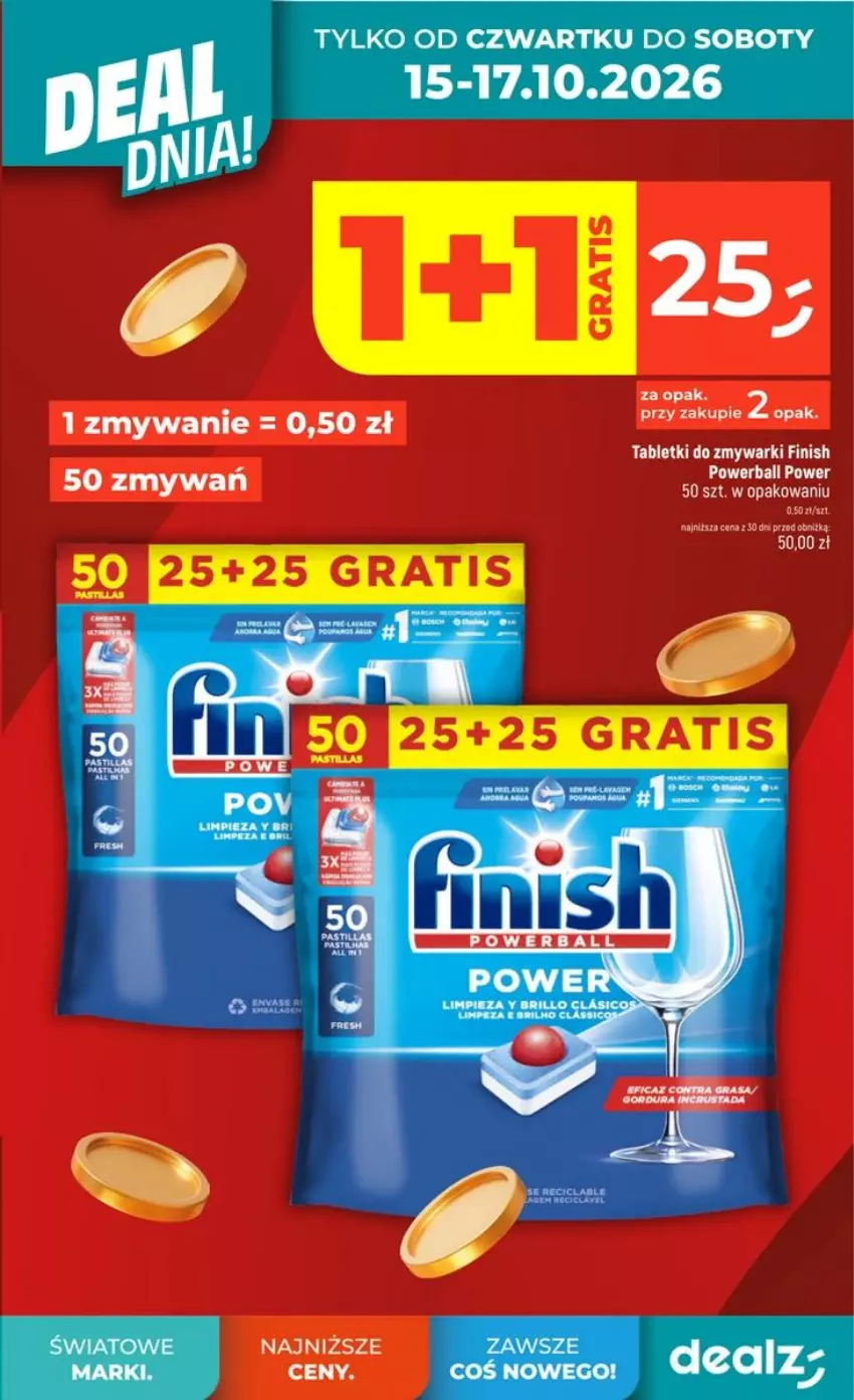 Gazetka promocyjna Dealz - NOWA GAZETKA - ważna 15.10 do 21.10.2026 - strona 3 - produkty: Finish, Tablet, Tabletki do zmywarki, Zmywarki