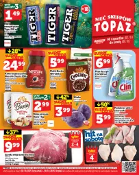Gazetka promocyjna Topaz - Gazetka - Gazetka - ważna od 08.10 do 08.10.2025 - strona 1 - produkty: Kurczak, Udo z kurczaka, Kawa rozpuszczalna, Szynka wieprzowa, Clin, Kawa, Szynka, Tiger, Mąka, Basia, Mąka pszenna, Waga, Płyn do szyb, Podudzie z kurczaka