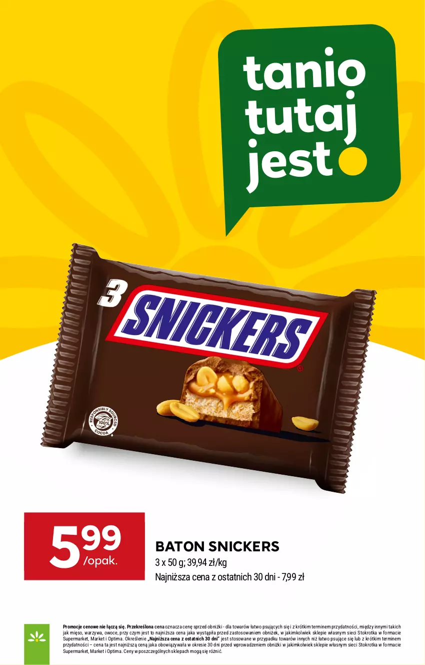 Gazetka promocyjna Stokrotka - Market - ważna 02.07 do 08.07.2026 - strona 17 - produkty: Baton, Mięso, Optima, Owoce, Snickers, Warzywa