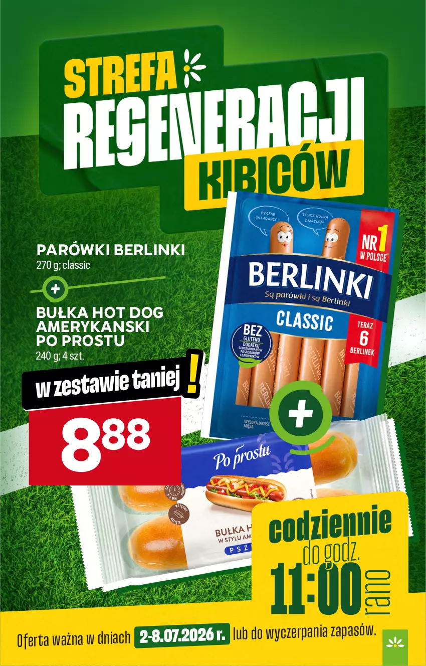 Gazetka promocyjna Stokrotka - Market - ważna 02.07 do 08.07.2026 - strona 3 - produkty: Berlinki, Bułka, Hot dog, Parówki
