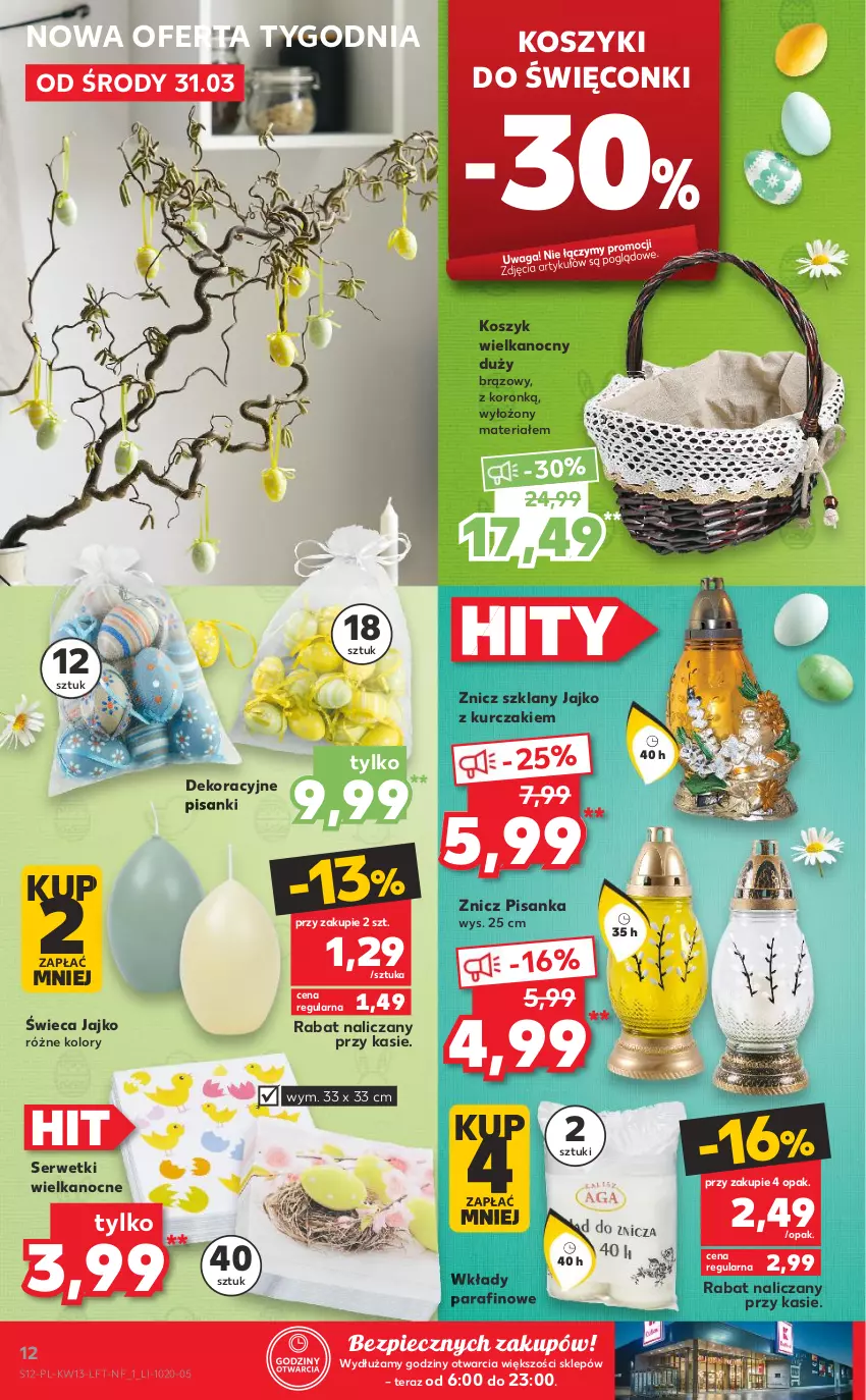 Gazetka promocyjna Kaufland - OFERTA TYGODNIA - ważna 31.03 do 07.04.2021 - strona 12 - produkty: Kosz, Kurczak, Piec, Sanki, Ser, Serwetki, Tera, Waga, Znicz