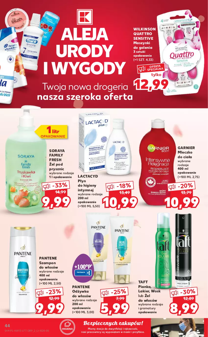 Gazetka promocyjna Kaufland - OFERTA TYGODNIA - ważna 31.03 do 07.04.2021 - strona 44 - produkty: BIC, Fa, Garnier, Gra, Lactacyd, Lakier, Mleczko, Mleczko do ciała, Odżywka, Pantene, Piec, Płyn do higieny intymnej, Rama, Szampon, Taft