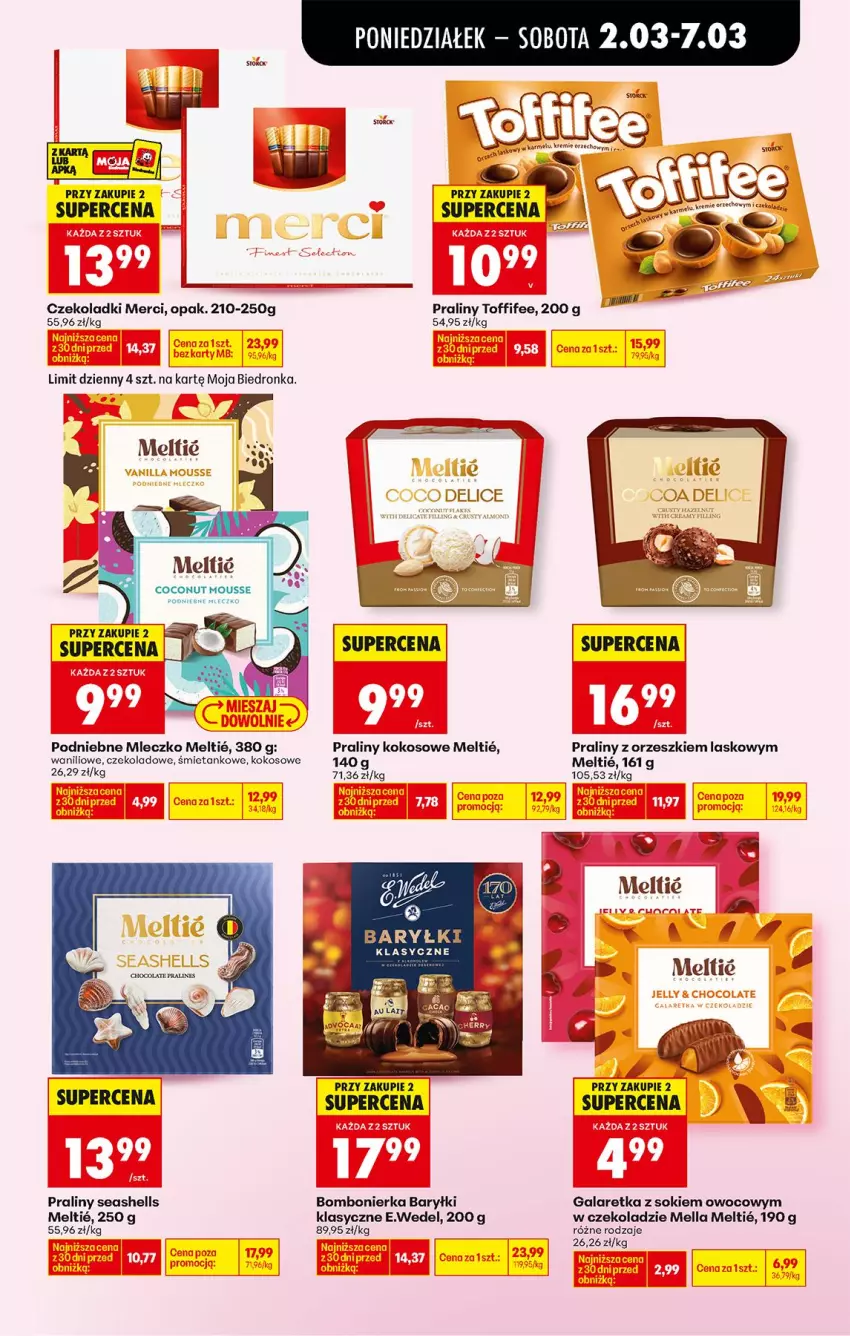 Gazetka promocyjna Biedronka - Od Poniedziałku - ważna 02.03 do 07.03.2026 - strona 19 - produkty: Baryłki, Cień, Fa, Gala, Galaretka, Kiwi, Kokos, Merci, Mleczko, Orzeszki, Praliny, Sok, Toffifee