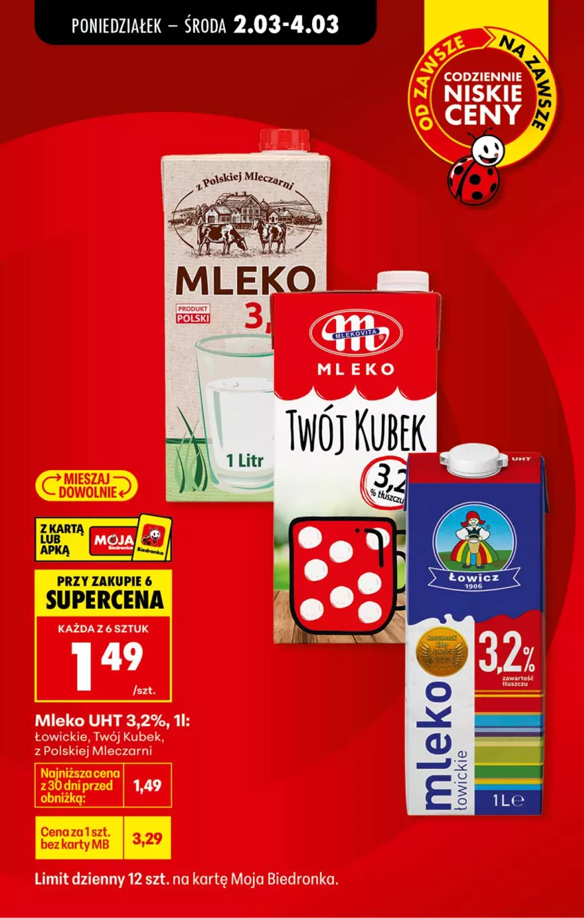 Gazetka promocyjna Biedronka - Od Poniedziałku - ważna 02.03 do 07.03.2026 - strona 2 - produkty: Kubek, Mleko