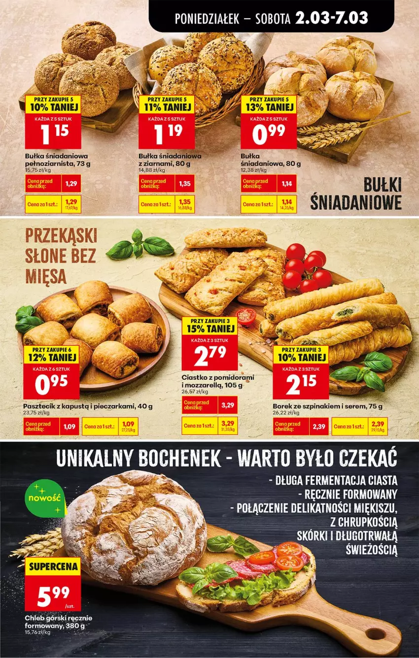 Gazetka promocyjna Biedronka - Od Poniedziałku - ważna 02.03 do 07.03.2026 - strona 41 - produkty: Bułka, Danio, Piec, Pieczarka, Ser, Szpinak