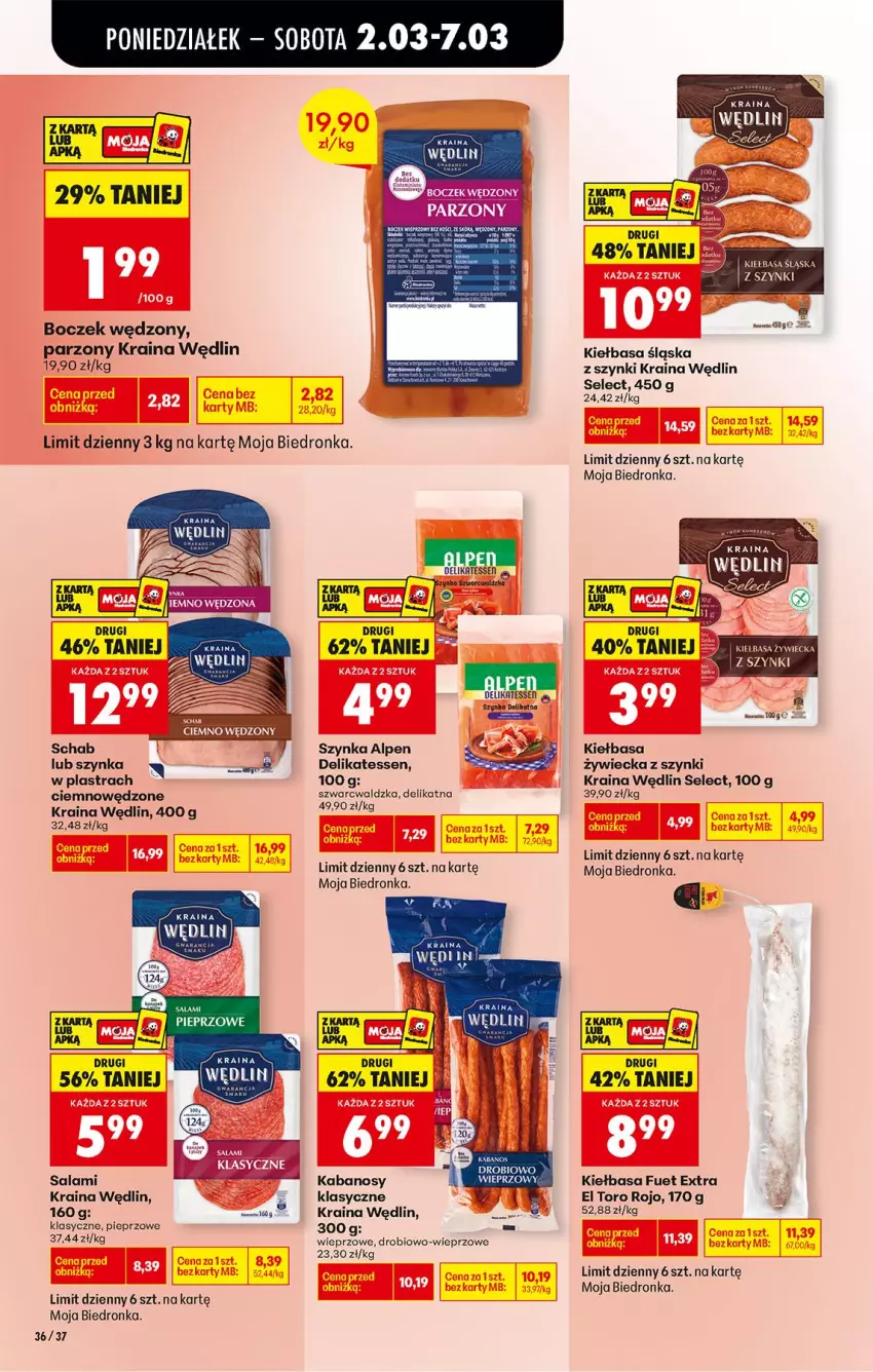 Gazetka promocyjna Biedronka - Od Poniedziałku - ważna 02.03 do 07.03.2026 - strona 48 - produkty: Boczek, Kabanos, Kiełbasa, Kiełbasa śląska, Kiełbasa zywiecka, Pieprz, Salami, Szynka