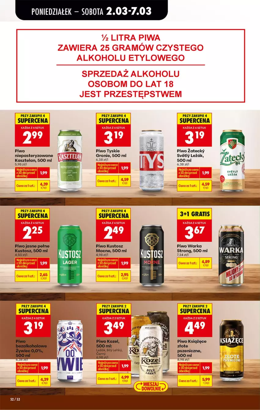 Gazetka promocyjna Biedronka - Od Poniedziałku - ważna 02.03 do 07.03.2026 - strona 70 - produkty: Kasztelan, Książęce, Piwo, Piwo jasne, Tyskie, Warka